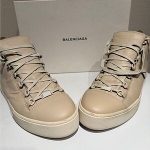 Balenciaga Beige High-Top Sneakers